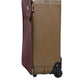 Fuchsia Khaki Leather Trolley Travel Wheel Suitcase Bag