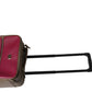 Fuchsia Khaki Leather Trolley Travel Wheel Suitcase Bag