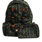 Green Leopard Nylon Travel Back Pack Bag