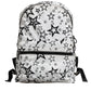 White DG Stars Print Nylon School Backpack Bag