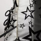 White DG Stars Print Nylon School Backpack Bag