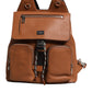 Brown Leather School Travel Backpack Bag