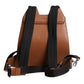 Brown Leather School Travel Backpack Bag