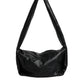 Black Leather Logo Plaque Shoulder Bag