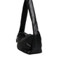 Black Leather Logo Plaque Shoulder Bag