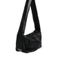 Black Leather Logo Plaque Shoulder Bag