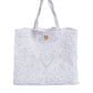 White Cordonetto Lace Beatrice Shopping Tote Bag