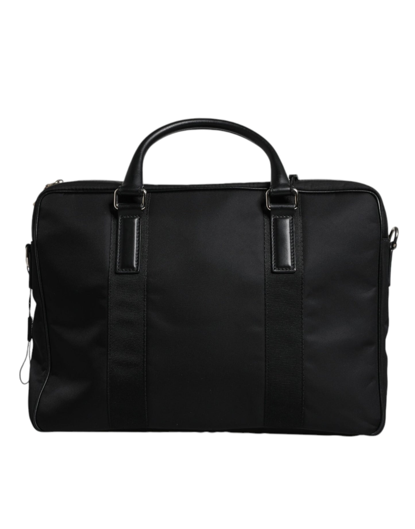 Black Logo Plaque Double Handle Messenger Bag