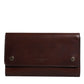 Brown Leather Logo Embossed Crossbody Bag