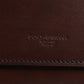 Brown Leather Logo Embossed Crossbody Bag