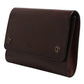 Brown Leather Logo Embossed Crossbody Bag