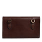 Brown Leather Logo Embossed Crossbody Bag