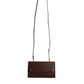 Brown Leather Logo Embossed Crossbody Bag