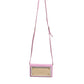 Pink Exotic Leather Logo Plaque Crossbody Bag