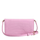 Pink Exotic Leather Logo Plaque Crossbody Bag