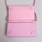 Pink Exotic Leather Logo Plaque Crossbody Bag