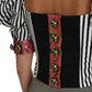 Elegant Cropped Corset Top with Crystal Buttons