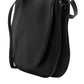 Black Leather Flap Saddle Shoulder Bag