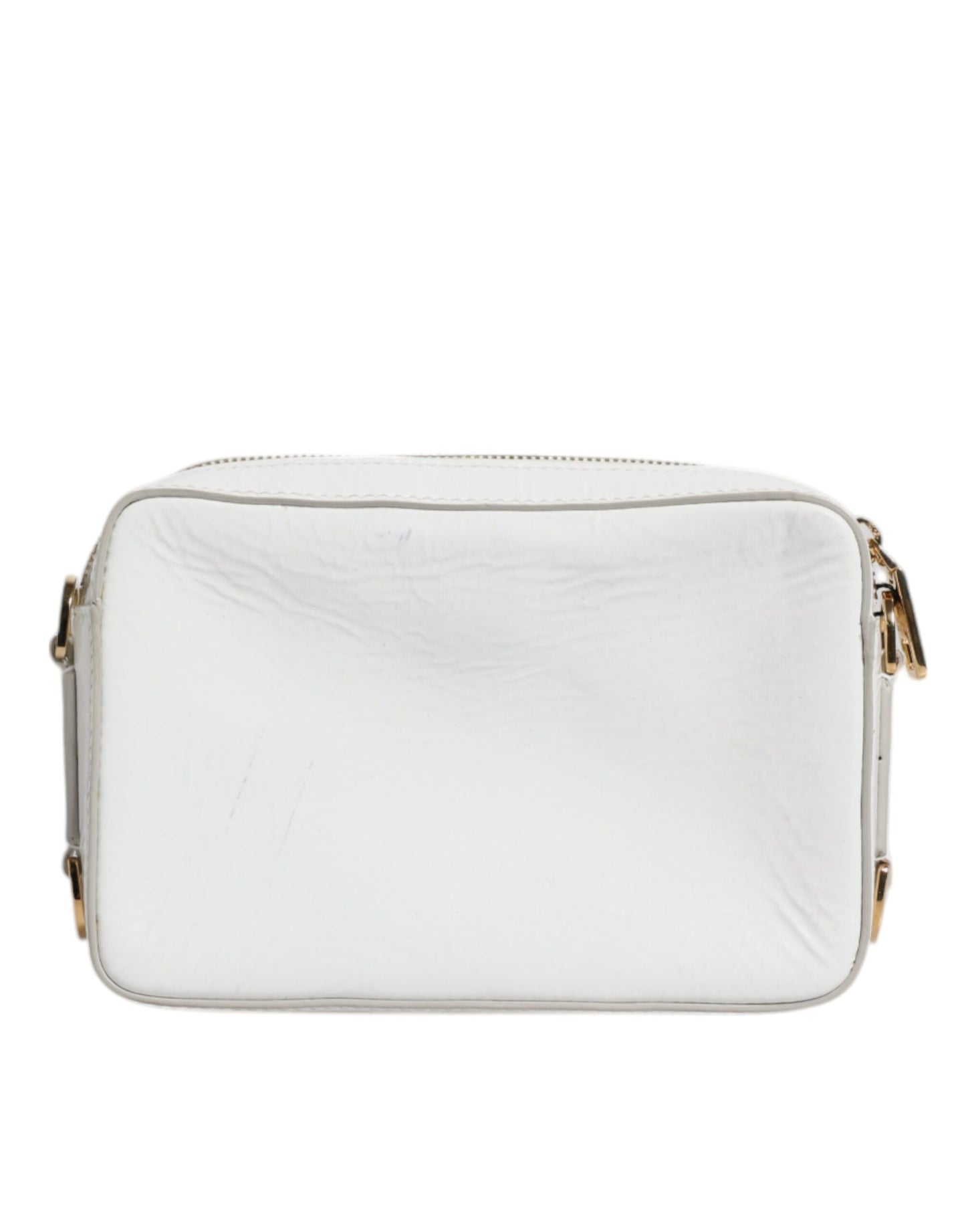 White Leather Logo Plaque Crossbody Bag