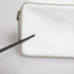 White Leather Logo Plaque Crossbody Bag