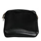 Black Calfskin Leather Gothic Messenger Bag