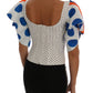 Elegant Polka Dot Bustier Top