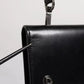 Black Leather Logo Embossed Crossbody Bag