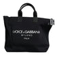 Black Canvas DG Logo Women Shopping Hand Tote Bag