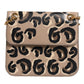 Beige DG Leopard Pattern Leather Crossbody Bag