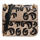 Beige DG Leopard Pattern Leather Crossbody Bag