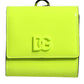 Yellow Green Bifold DG Logo Neck Strap Cardholder Wallet