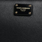 Black Calfskin Leather Logo Zip Around Continental Wallet