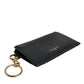 Black Calfskin Leather DG Logo Card Holder Wallet