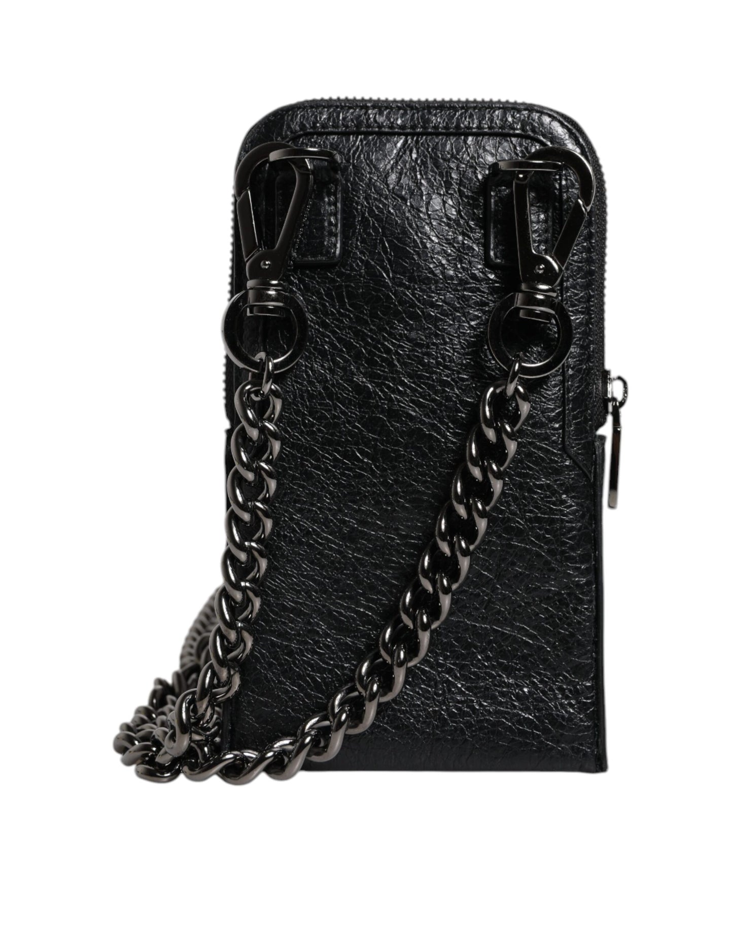 Black Leather Purse Crossbody Chain Sling Phone Bag