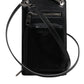 Black Horse Leather Zip Logo Shoulder Neck Strap Wallet