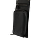 Black Horse Leather Zip Logo Shoulder Neck Strap Wallet