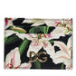 Black Floral Leather Card Holder DG Logo Plaque Wallet