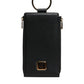 Black Leather Logo Plaque Neck Strap Card Coin Wallet