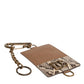 Brown Exotic Leather Card Holder DG Logo Plaque Wallet