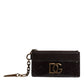 Brown Exotic Leather DG Logo Card Holder Wallet