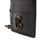 Brown Exotic Leather DG Logo Card Holder Wallet