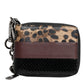 Multicolor Leopard Leather DG Bifold Card Holder Wallet