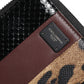 Multicolor Leopard Leather DG Bifold Card Holder Wallet