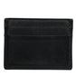 Black Leather Card Holder Case DG Logo Plaque Wallet