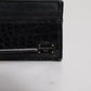 Black Leather Card Holder Case DG Logo Plaque Wallet