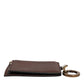 Brown Leather Zip Logo Keyring Coin Purse Keyring Wallet