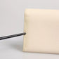 Beige Leather Trifold Logo Plaque Card Holder Wallet