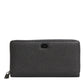 Dark Gray Leather DG Logo Zip Around Continental Wallet