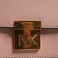 Pink Leather Logo Plaque Crossbody MINDY Satchel Bag