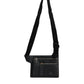 Black Calfskin Leather Messenger Crossbody Bag